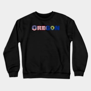 Oregon State Flag/ American Flag Crewneck Sweatshirt